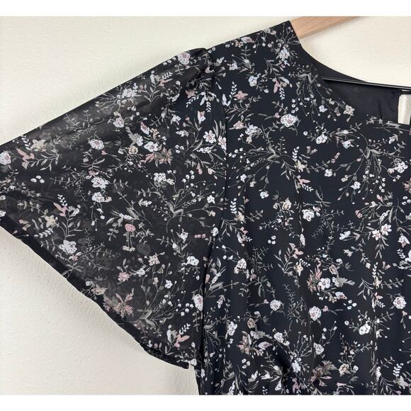 Baltic Born Belfast Pleated Midi Dress Size XL in Black Floral - Picture 8 of 15